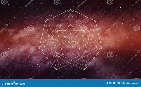 Red Sacred Geometry Space Background Hepatgram Septagram Seven