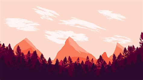 Hd Wallpaper Mountains Illustration Minimalism Landscape Digital