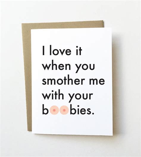 Boob Card Girlfriend Anniversary Card Funny Love Card For Etsy