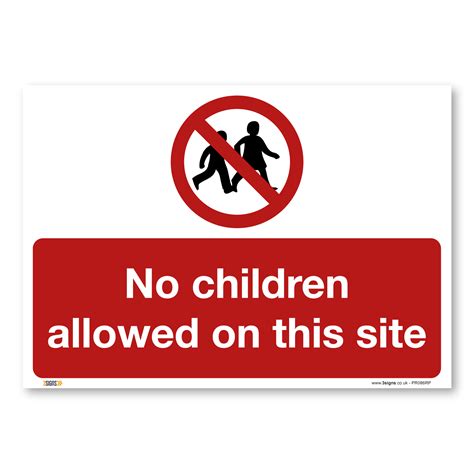 3s Pr086 No Children Allowed On This Site Construction Sign