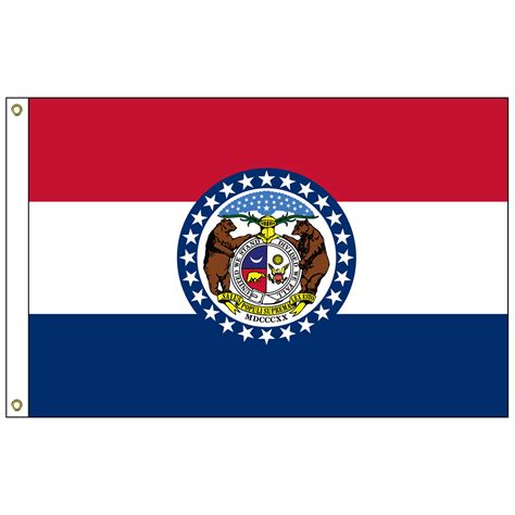 Missouri 12 X 18 Nylon Flag With Heading And Grommets