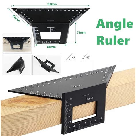 Multifunctional Angle Ruler 45 90 Degree Aluminum Alloy Accurate