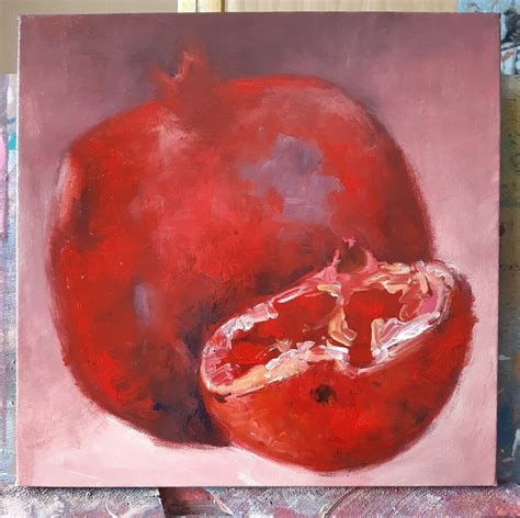 Pomegranate Painting Pomegranate Fruitpomegranate Plant Etsy