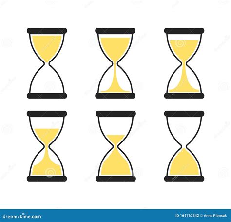 Set Of Hourglass Icons Hourglass Hourglass With Different Times Stock