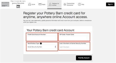 Pottery Barn Credit Card Login Make A Payment Creditspot