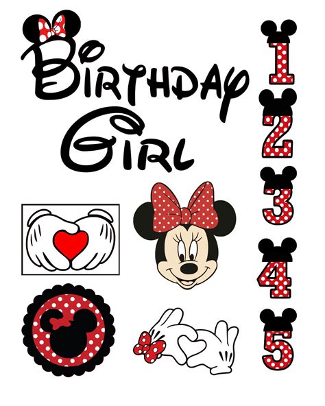 Birthday Svg Minnie Mouse Svg Disney Svg Files For Cricut Etsy