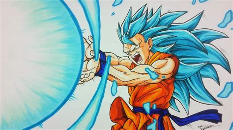 Como Dibujar A Goku Super Saiyan God Kaioken How To Draw Goku Ssj Blue