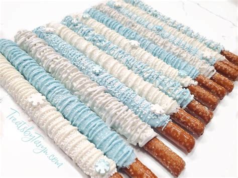 Winter Chocolate Covered Pretzels Baby Blue Chocolate Pretzels Winter