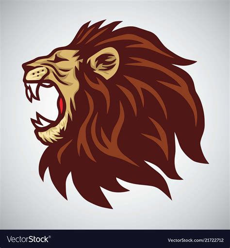 Lion Head Mascot Royalty Free Vector Image Vectorstock