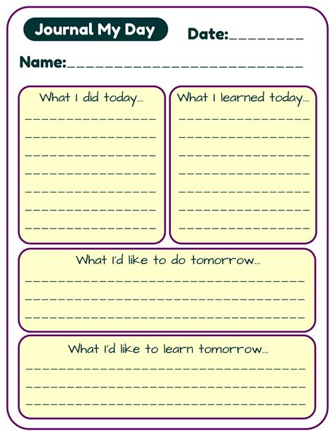Free Printable Daily Journal Template