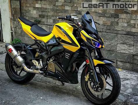 So now there will be two families of pulsars, the ss family (still to be revealed ) and the ns family : Bajaj Pulsar NS 200 Modified To Look Like KawasakiZ1000