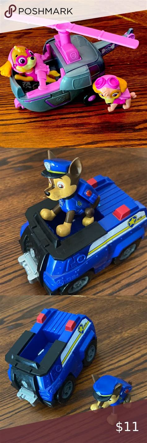 Paw Patrol Chase And “sky “ Her Helicopter His Cruiser Included Chase