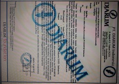 Contoh Surat Lamaran Pekerjaan Di Pabrik Rokok ...