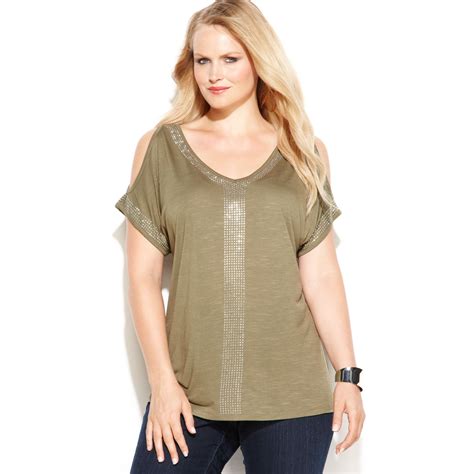 This video summarizes some of the top. Lyst - INC International Concepts Plus Size Studded Cold ...