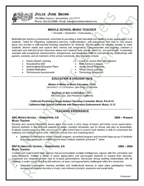 My resume and portfolio, attached with this email, contain more detailed information about all the aforementioned points. Music Teacher Resume Sample | Teacher resume template ...