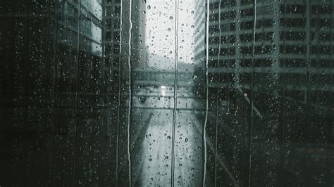 Download Wallpaper 1920x1080 Drops Drips Glass Wet Rain Blur Full