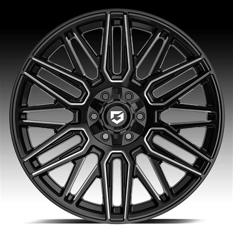 Gear Offroad 770BM Edge Gloss Black Milled Custom Truck Wheels - 770BM