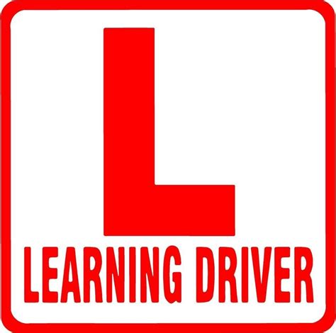 Fusion L Shaped Board For Learning Driver Red Car Decal Self Adhesive