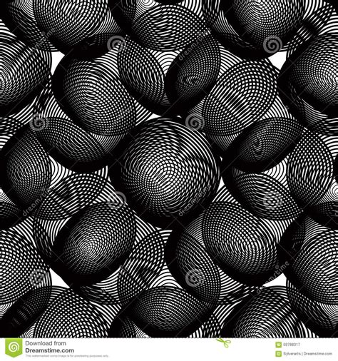 Black And White Illusive Abstract Seamless Pattern Stock Vector