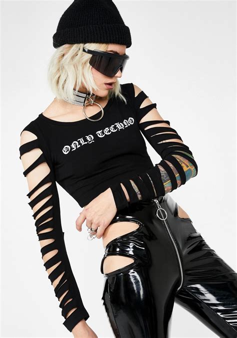 Strictly Techno Shredded Top Techno Clothes Techno Outfit Fashion
