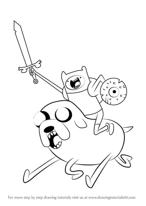 How To Draw Finn Riding Jake From Adventure Time Adventure Time Step