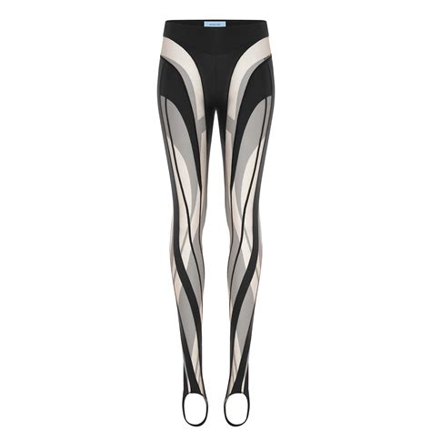 Mugler Sheer Spiral Leggings Women Leggings Flannels