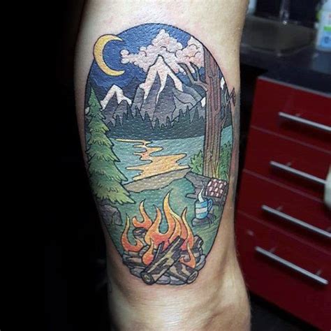 60 Amazing Camping Tattoos For Men 2024 Inspiration Guide Camping Tattoo Tattoos For Guys