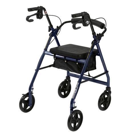 Drive Medical Aluminum Rollator Walker Folding Back Support Padded