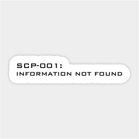 Scp 001 Information Not Found Scp Sticker Teepublic