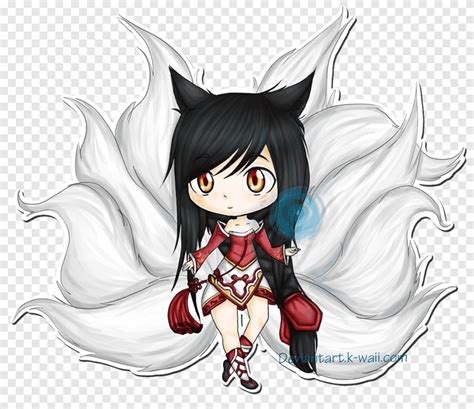 League Of Legends Ahri Chibi Nine Tailed Fox Drawing League Of Legends