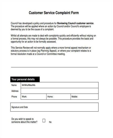 free 10 customer complaint forms in pdf ms word excel