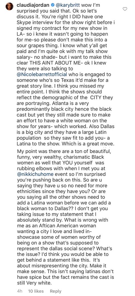 Kary Brittingham And Claudia Jordan Engage In Heated Exchange On Instagram After Former Rhoa