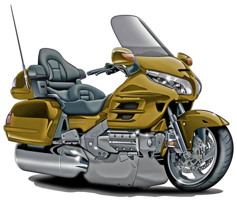 Adventure bikes, scooters, tourers, 125cc's, superbikes, street & custom motorcycles and more. Honda Goldwing Gold Bike Digital Art by Maddmax
