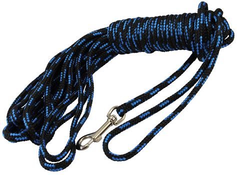 Dogs My Love Braided Nylon Rope Tracking Dog Leash Blackblue 15 Feet