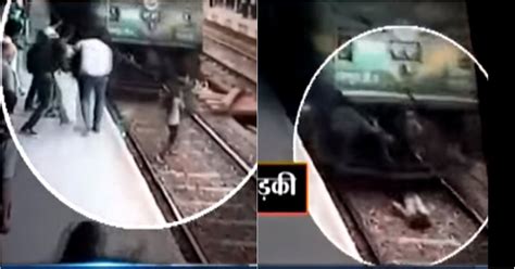 Train Moves Over The Girl As She Crosses Rail Tracks While Talking In Phone