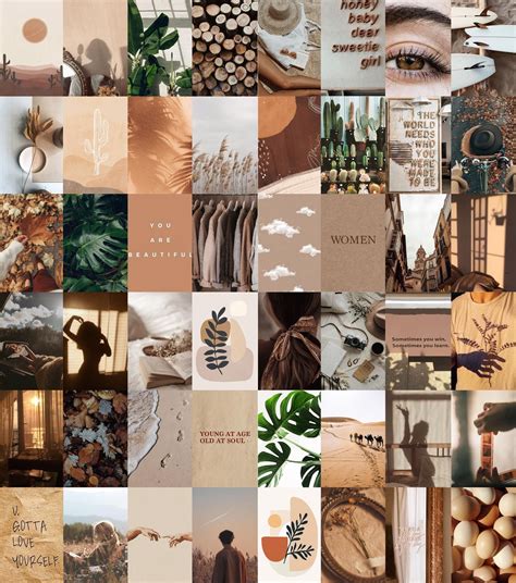 Earth Inspired Collage Kit Boho Aesthetic Wall Collage Earth Etsy