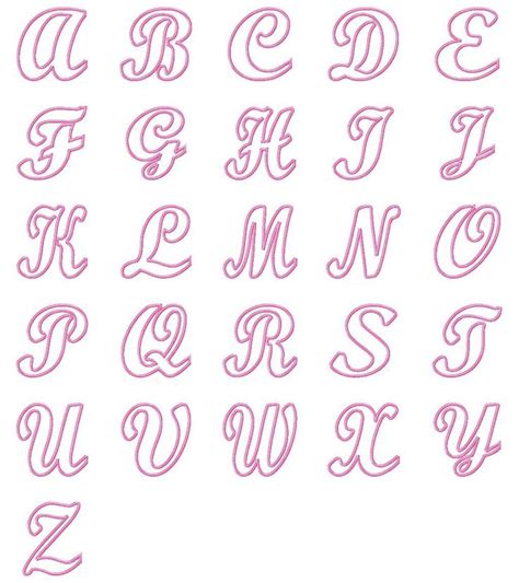 The english alphabet is based on the latin script, which is the basic set of letters common to the various alphabets originating from the classical latin alphabet. Satin Alli Alphabet from Embroidery Boutique | Lettering ...