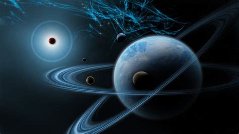 Planet Sky Planetary Rings Artwork Concept Art Stars Space Art