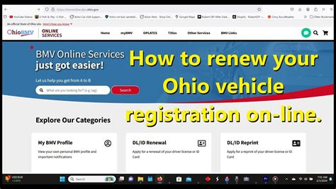 Ohio Bmv Online Services How To Renew Your Vehicle Registration