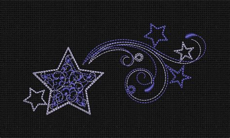 Machine Embroidery Design Swirls Stars 5x7 In Instant Download Etsy