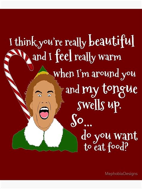 Buddy The Elf Funny Quotes Mounted Print For Sale By Mephobiadesigns