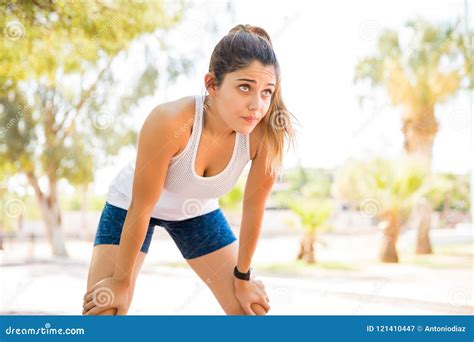 Tired Runner Resting After A Run Stock Image Image Of Exercise