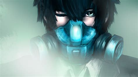 Shinya Kogami Wearing Gas Mask Hd Wallpaper Background