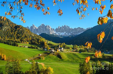 Dolomites Mountain Village In Autumn In Italy Photograph By Ipics