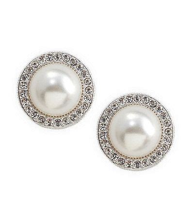 Discover your dream dress online or make an appointment at a bridal shop near you. Available at Dillards.com | Modern pearl jewelry, Pearl stud earrings, Wedding jewelry