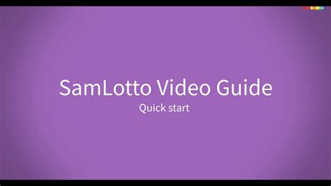 quick start samlotto lottery software 2022 samlotto youtube