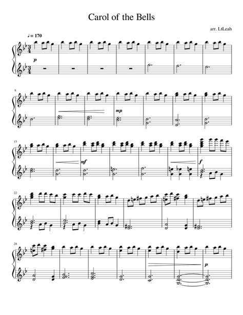 Print and download sheet music for carol of the bells composed by traditional. Carol of the Bells Sheet music for Piano | Download free in PDF or MIDI | Musescore.com
