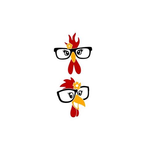 glasses chicken face cuttable design svg png dxf and eps designs etsy