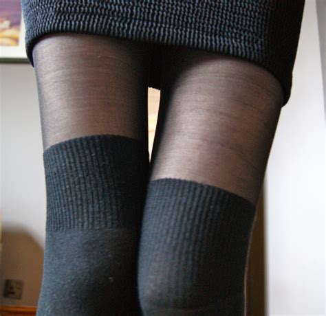 closeup of thigh highs socks layered with black pantyhose thighhigh layerednylons high