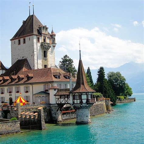 Who Else Loves Castles This Is The Oberhofen Castle On Lake Thun In